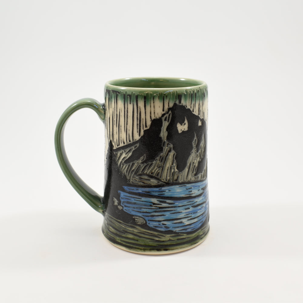 Mountain Lake with Cabin Mug - Green