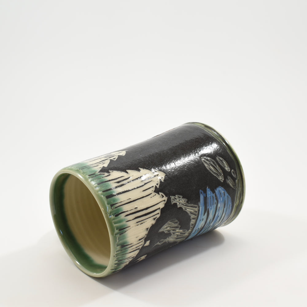 Mountain Lake with Cabin Mug - Green