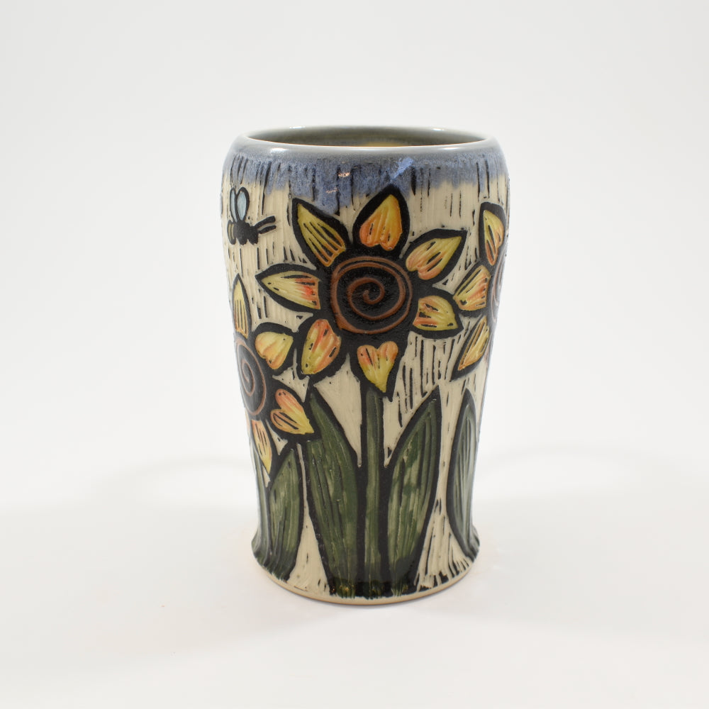 Sunflower Tall Mug - Light Blue