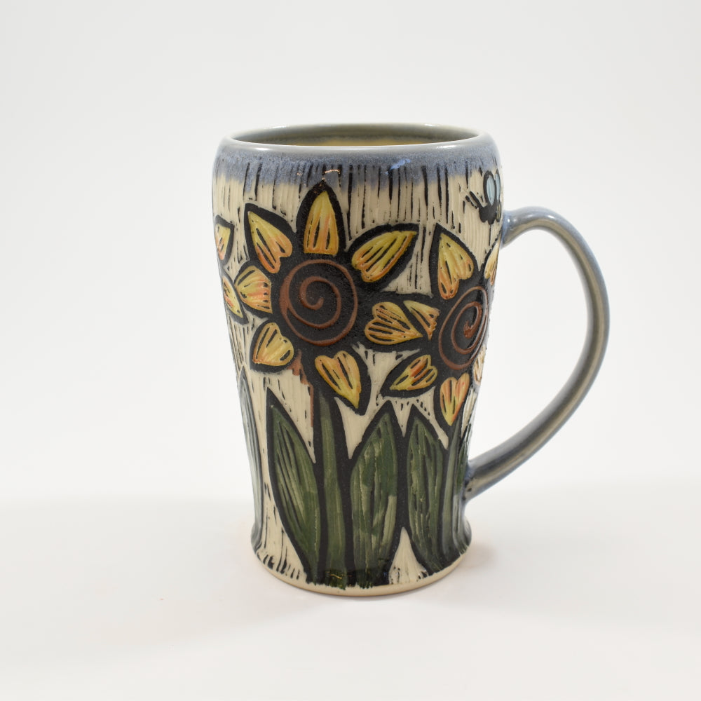 Sunflower Tall Mug - Light Blue