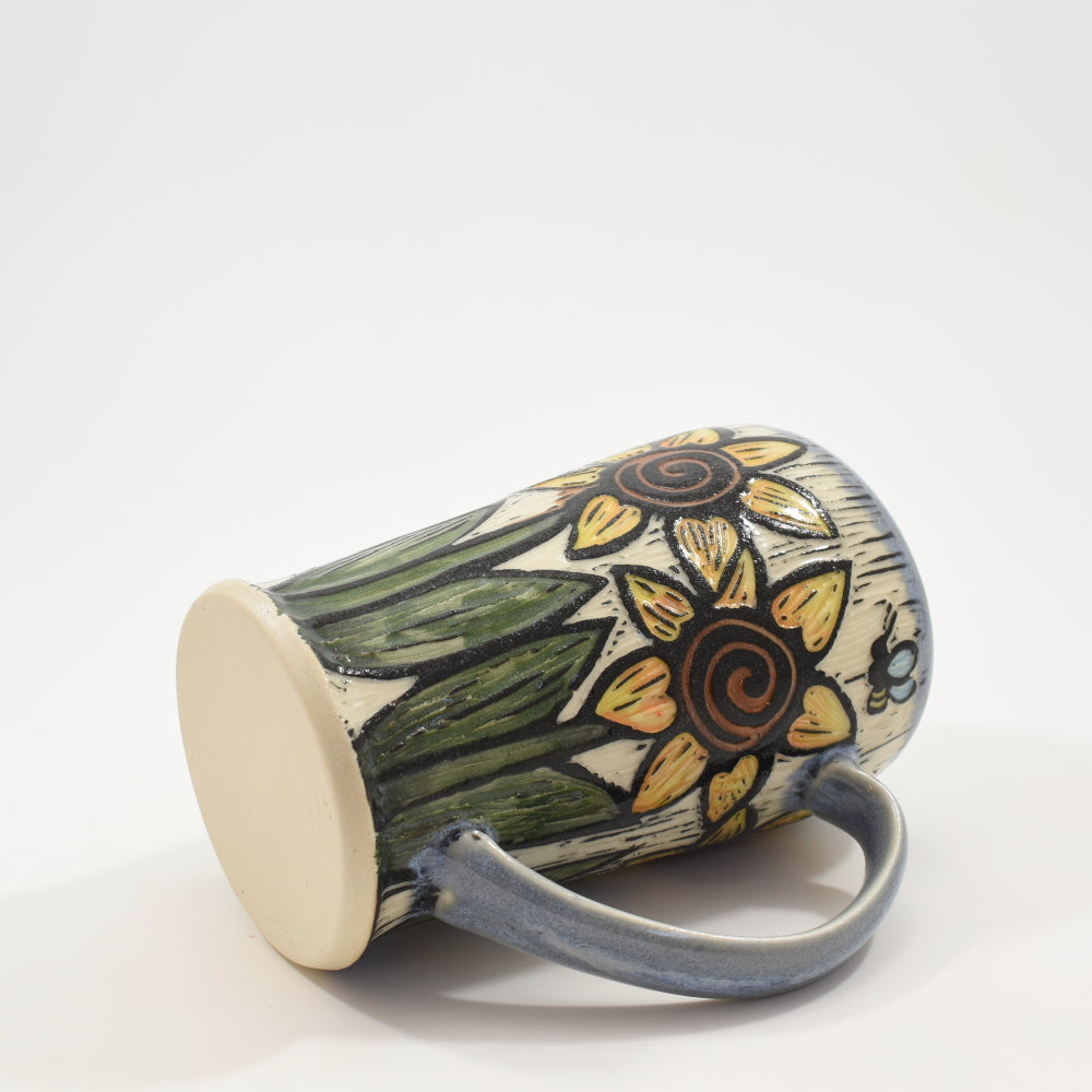 Sunflower Tall Mug - Light Blue