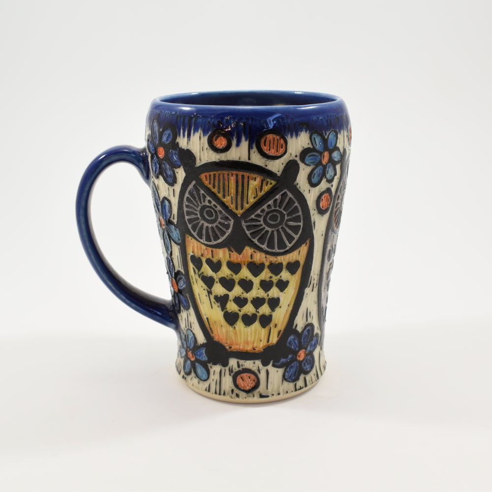 Owl Tall Mug - Cobalt