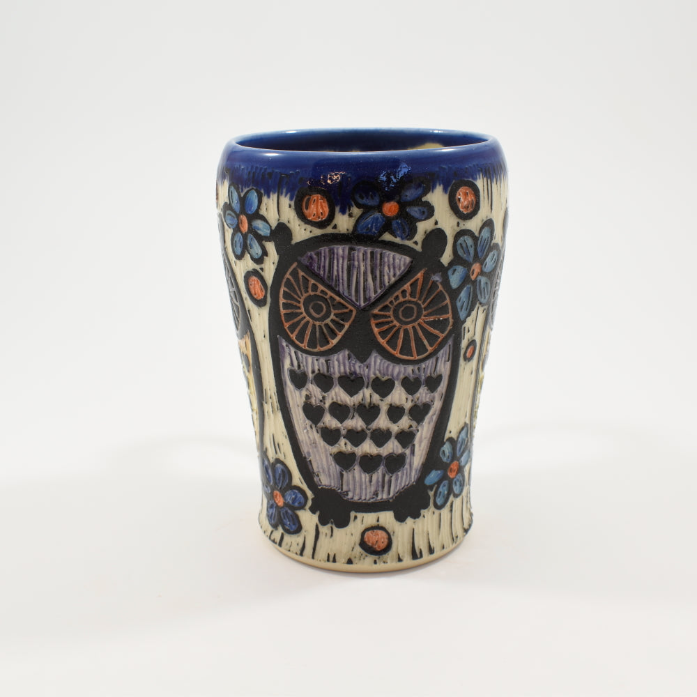 Owl Tall Mug - Cobalt