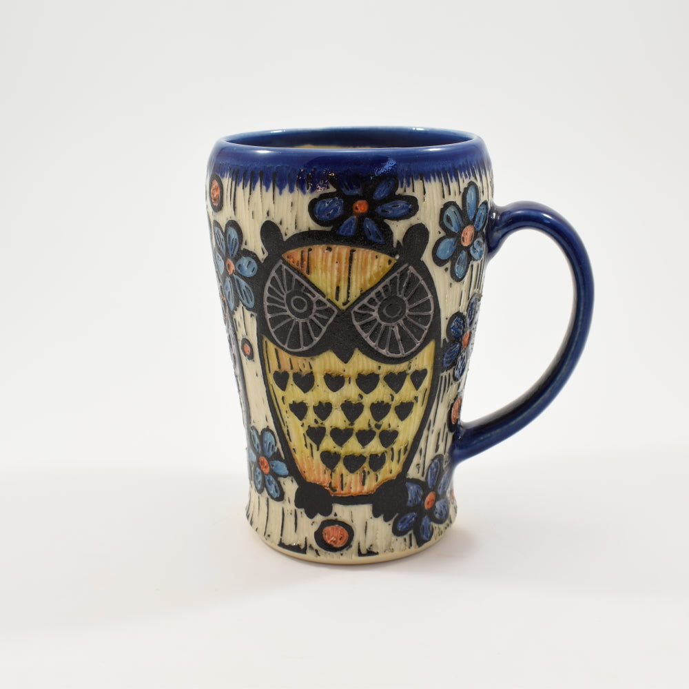 Owl Tall Mug - Cobalt