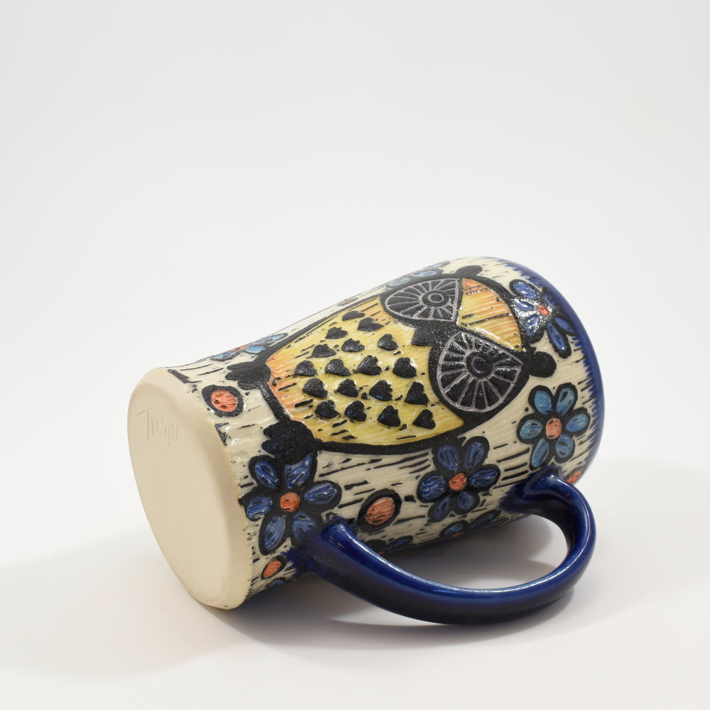 Owl Tall Mug - Cobalt
