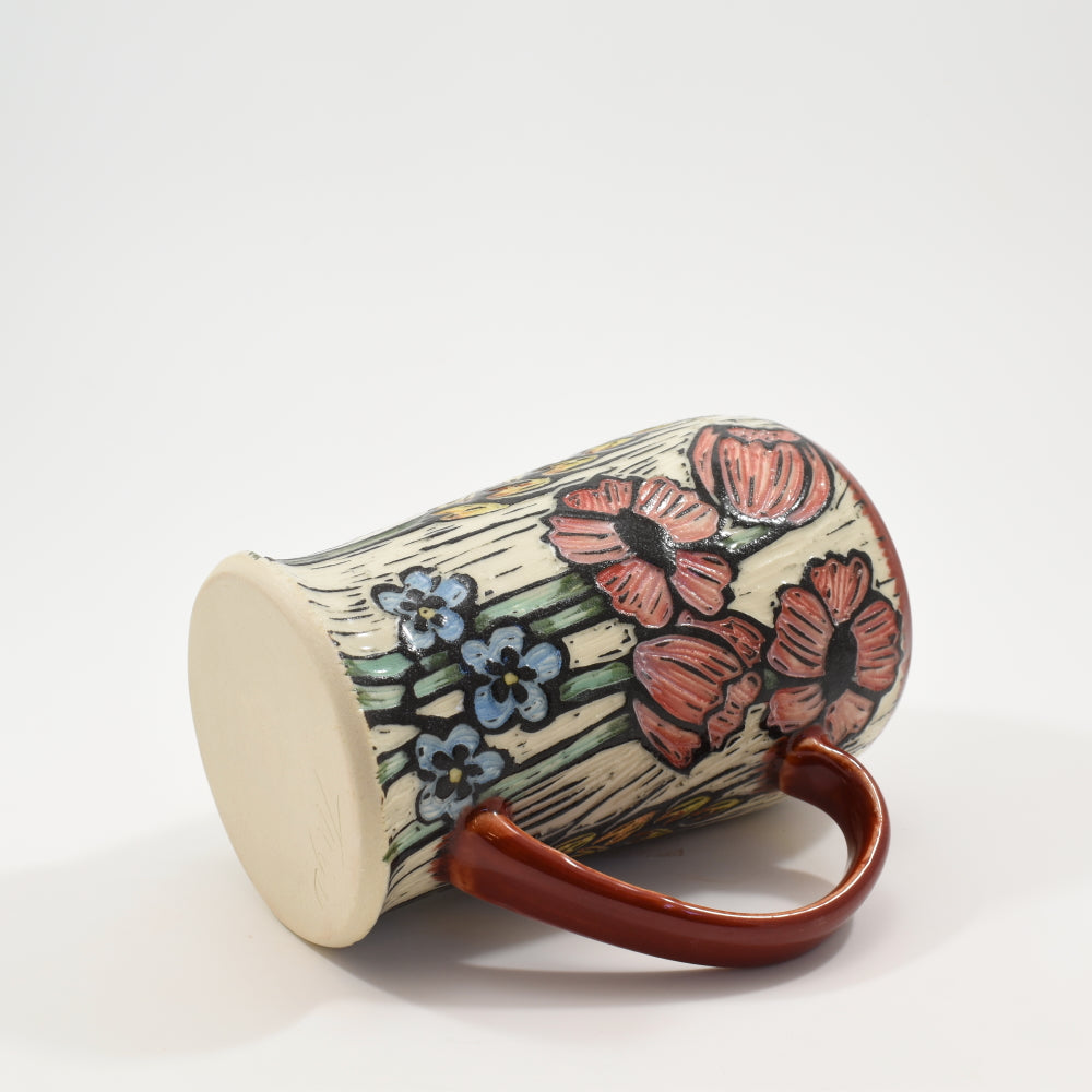 Spring Flower Tall Mug - Red 1