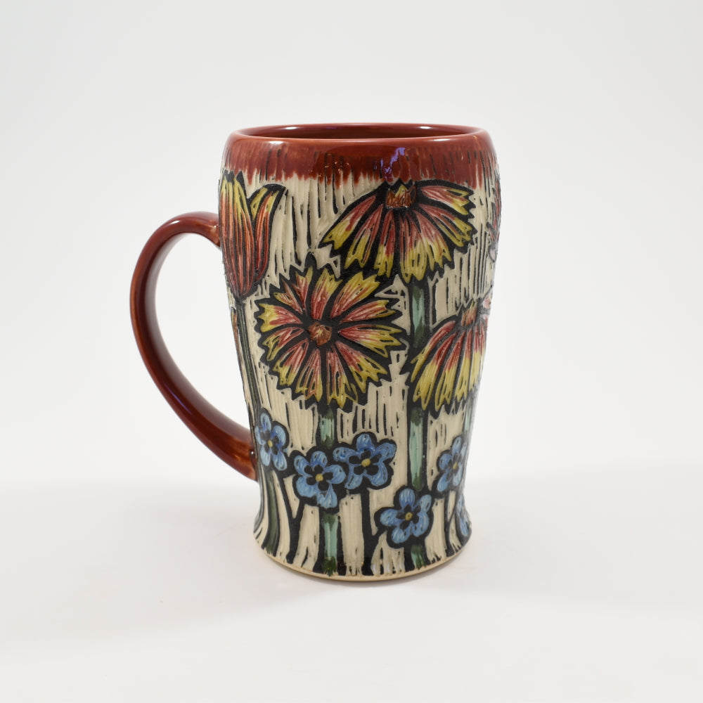 Spring Flower Tall Mug - Red 2