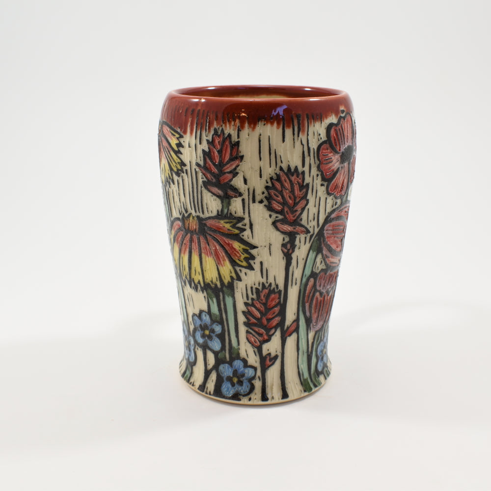 Spring Flower Tall Mug - Red 2