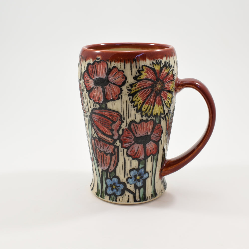 Spring Flower Tall Mug - Red 2