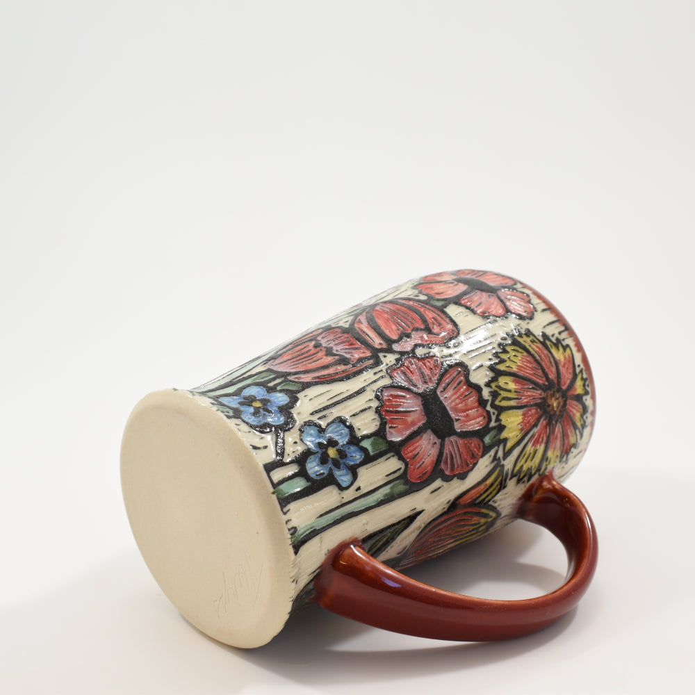 Spring Flower Tall Mug - Red 2