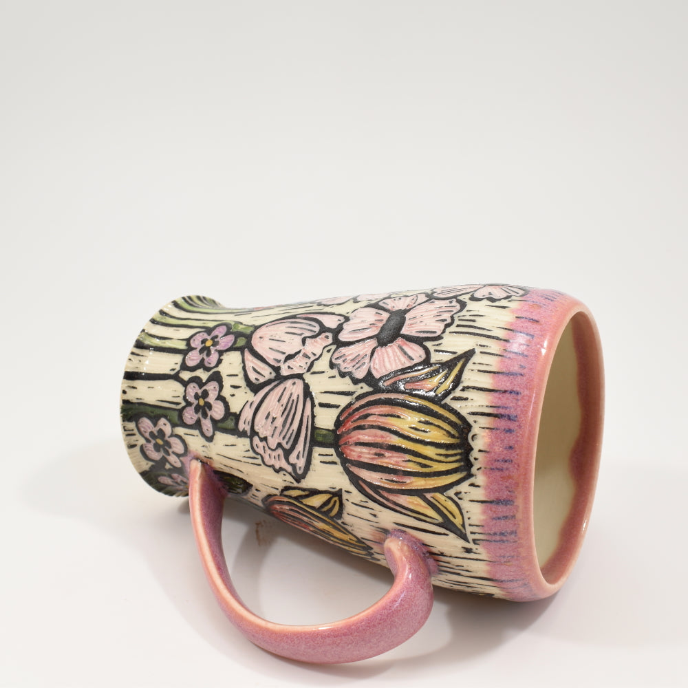 Spring Flower Mug Tall - Pink