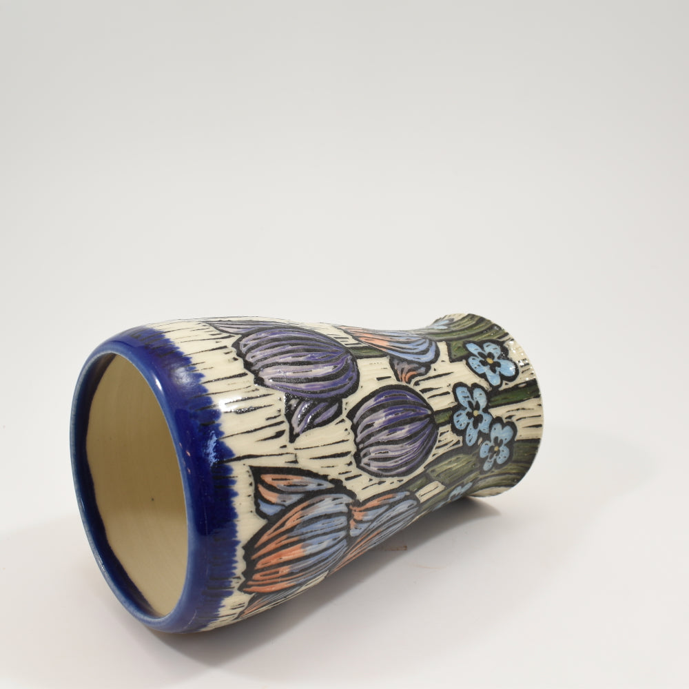 Spring Flower Tall Mug - Cobalt 1