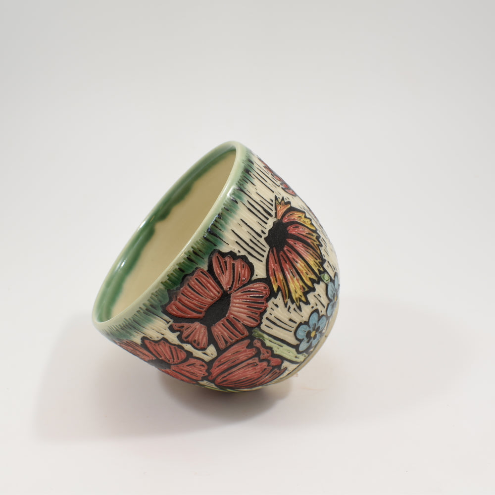 Spring Flowers Teacup - Green