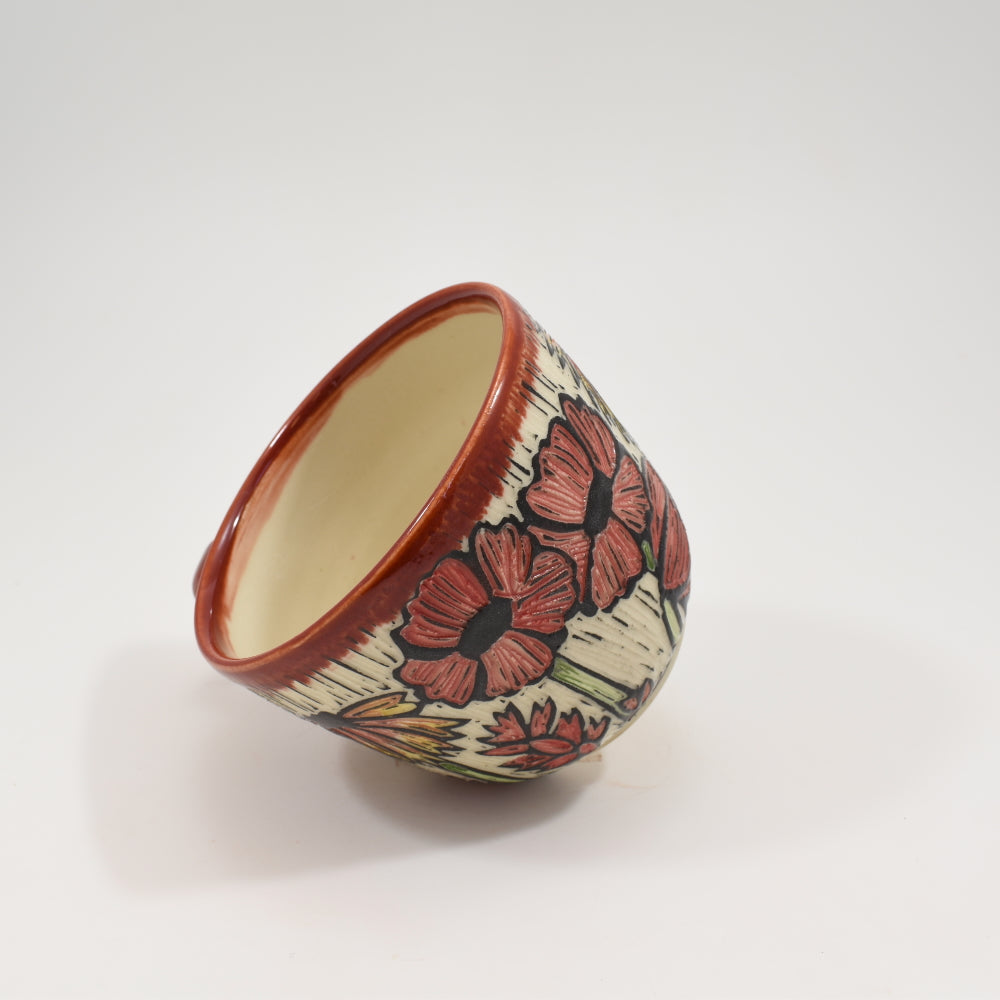 Spring Flowers Teacup - Red