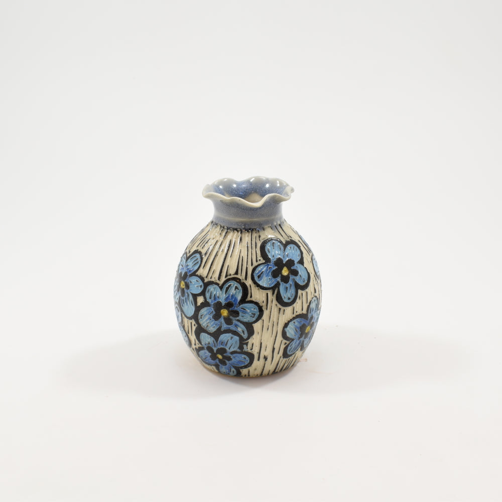 Forget-Me-Not Fluted Bud Vase - Light Blue