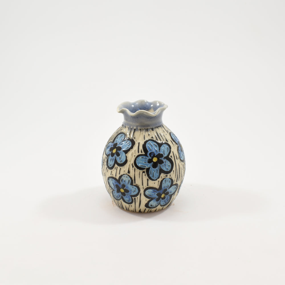 Forget-Me-Not Fluted Bud Vase - Light Blue