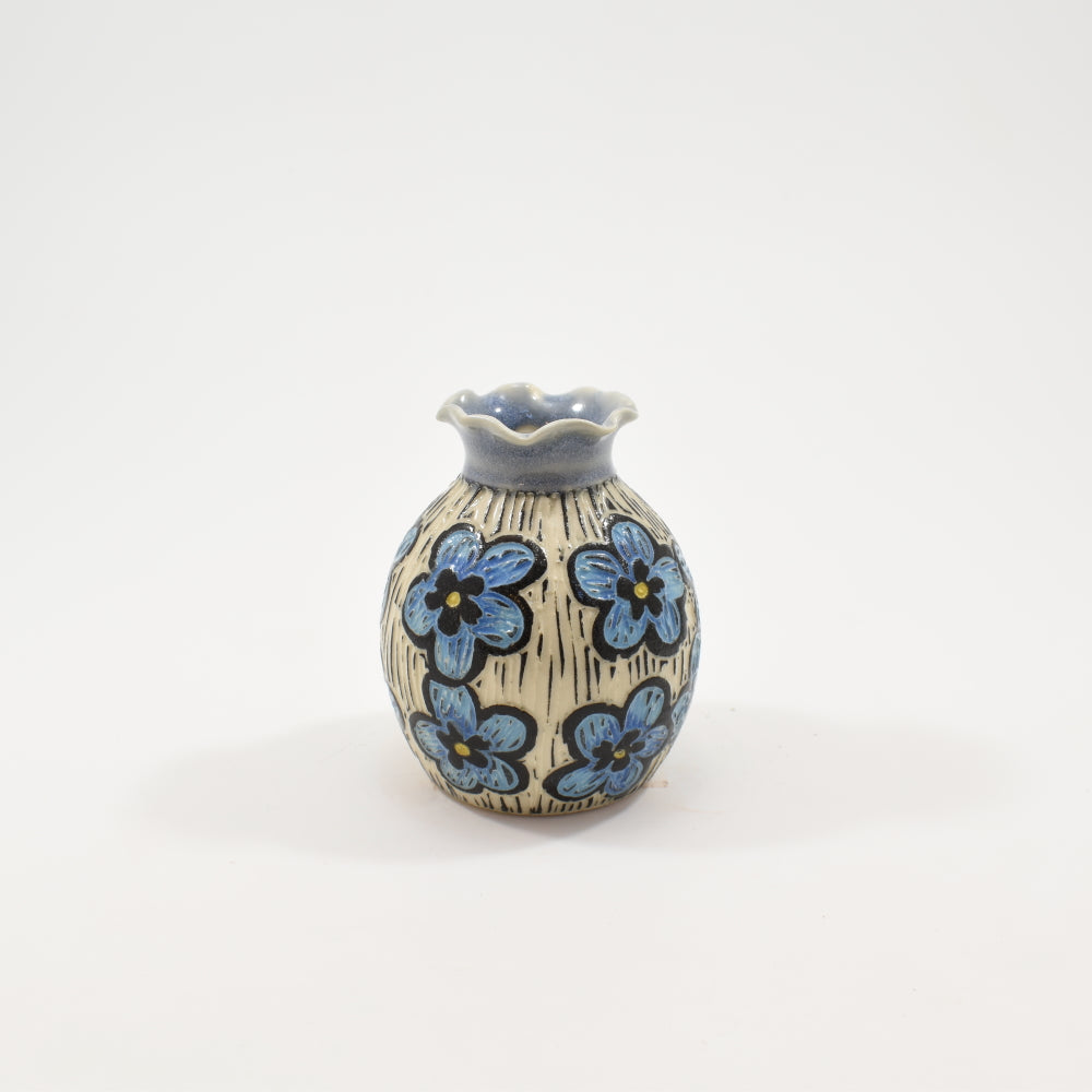 Forget-Me-Not Fluted Bud Vase - Light Blue