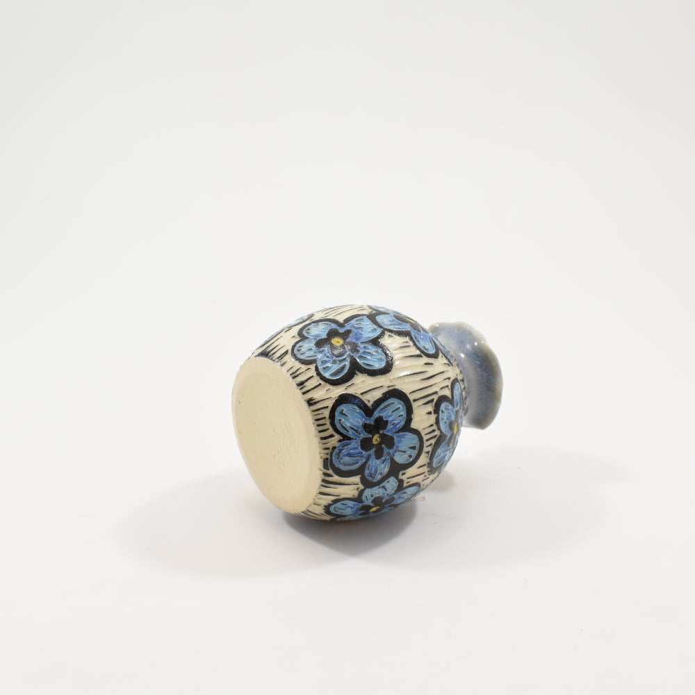 Forget-Me-Not Fluted Bud Vase - Light Blue