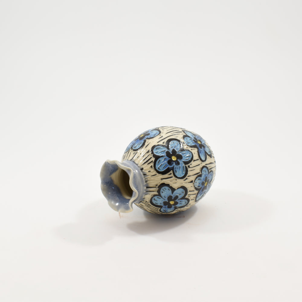 Forget-Me-Not Fluted Bud Vase - Light Blue