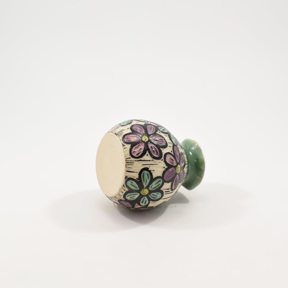 Rainbow Daisy Bud Vase - Green