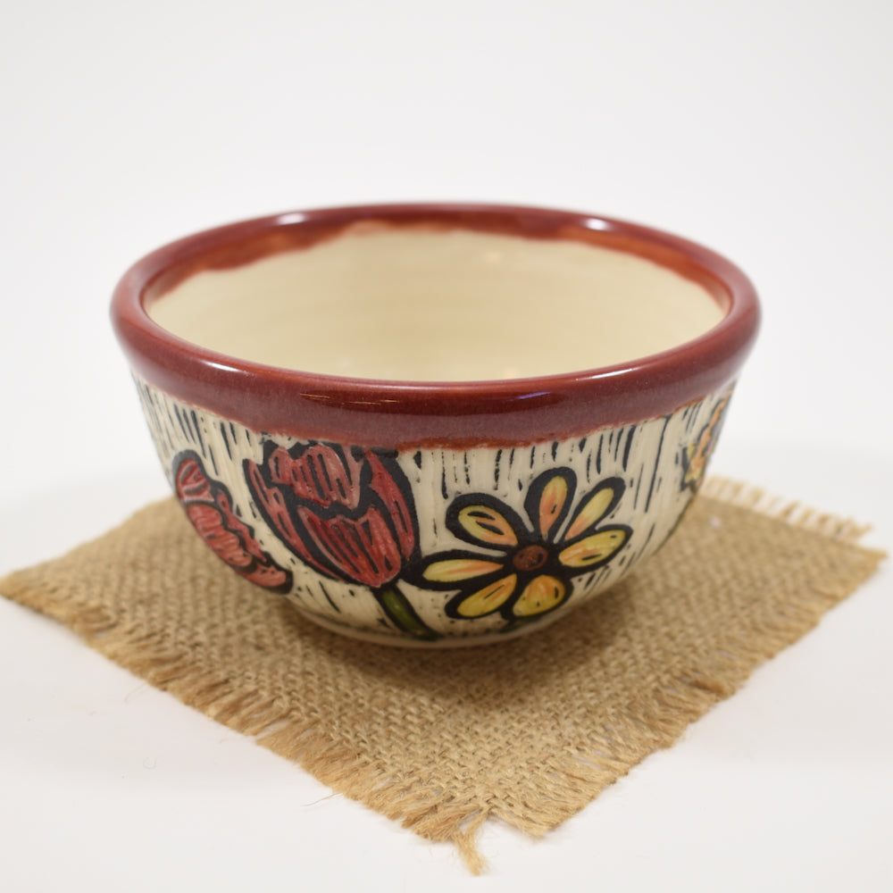 Spring Flower Small Bowl - Red