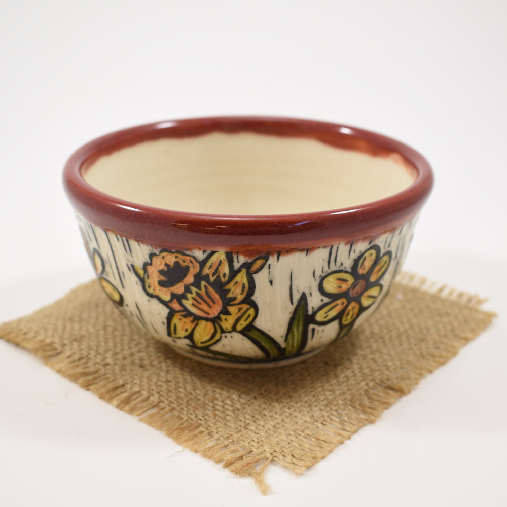 Spring Flower Small Bowl - Red