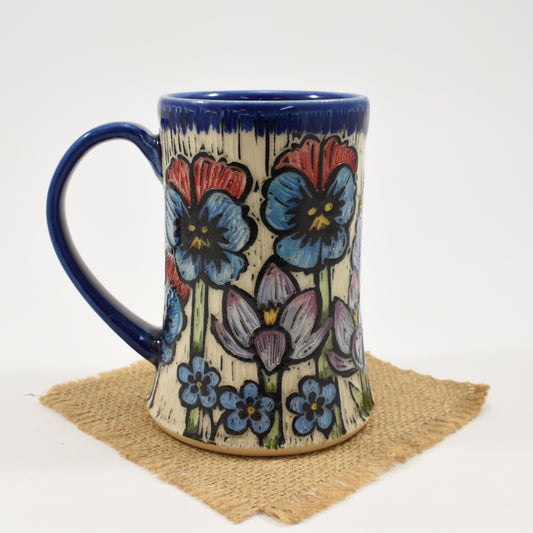 Pansy Mug - Cobalt