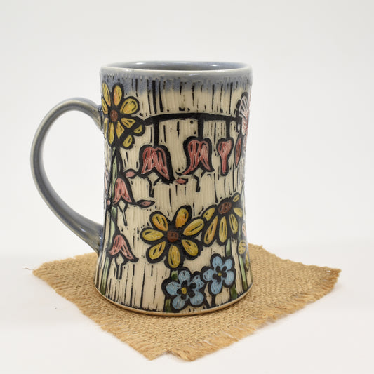 Spring Flower Mug - Light Blue
