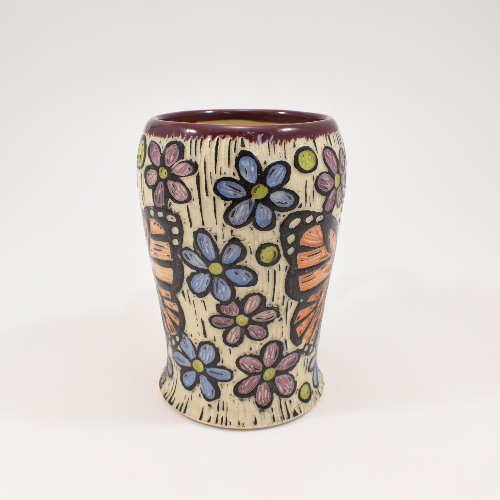 Monarch Butterfly Mug Tall - Purple