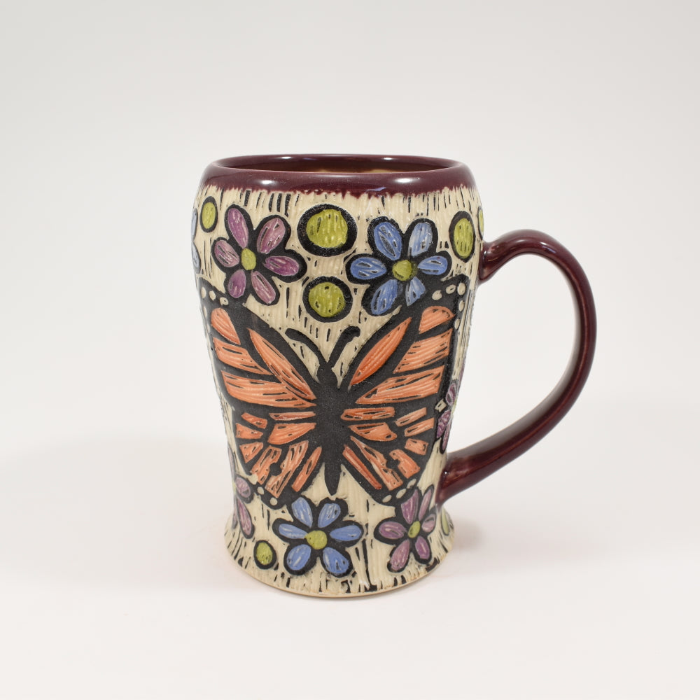 Monarch Butterfly Mug Tall - Purple