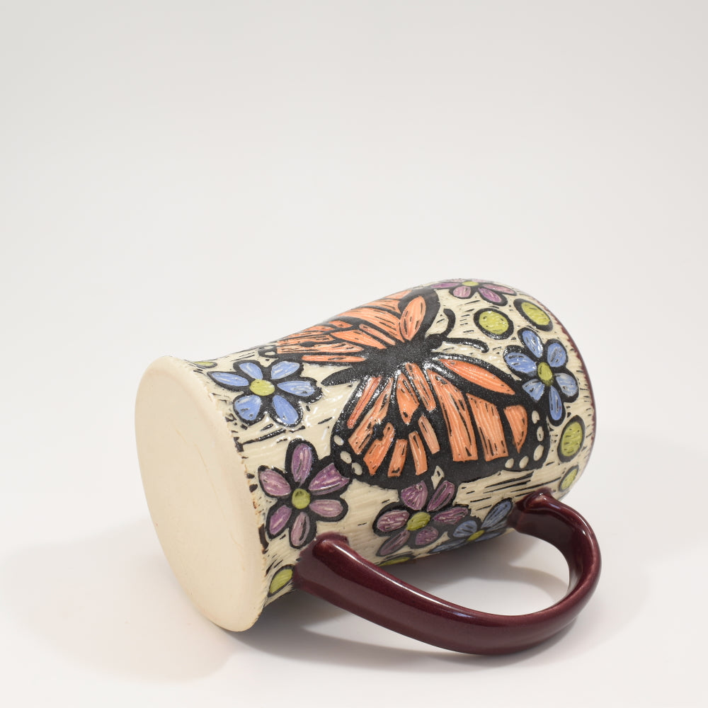 Monarch Butterfly Mug Tall - Purple