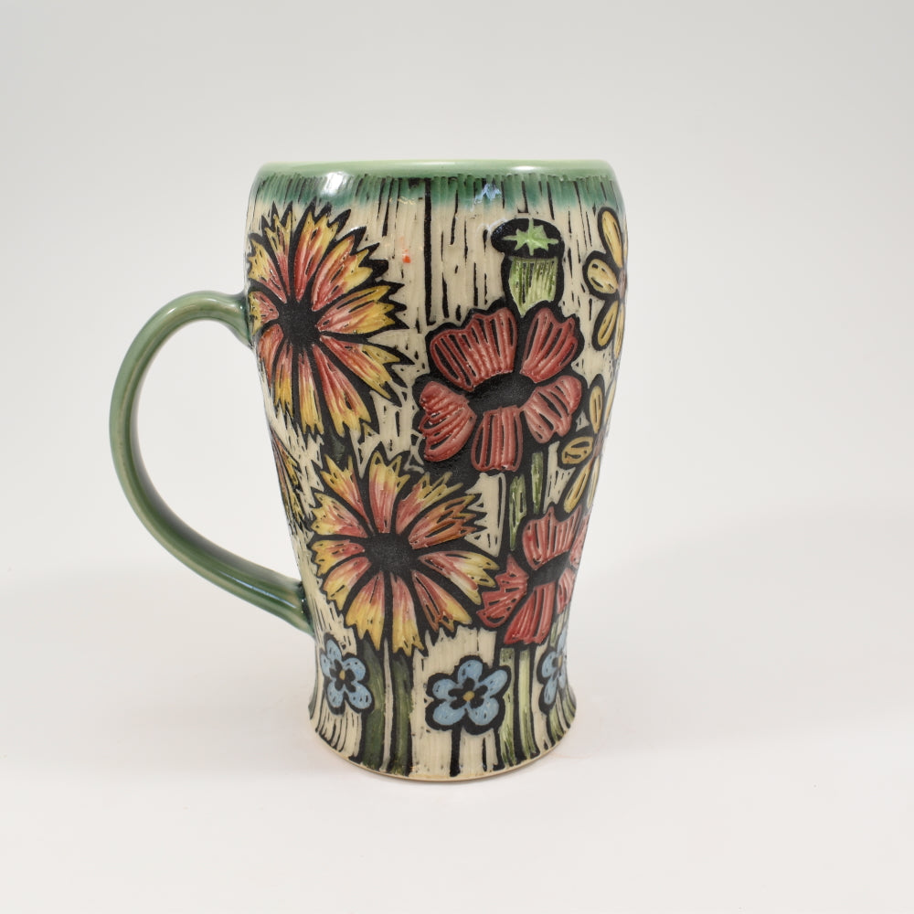 Spring Flower Mug Tall - Green