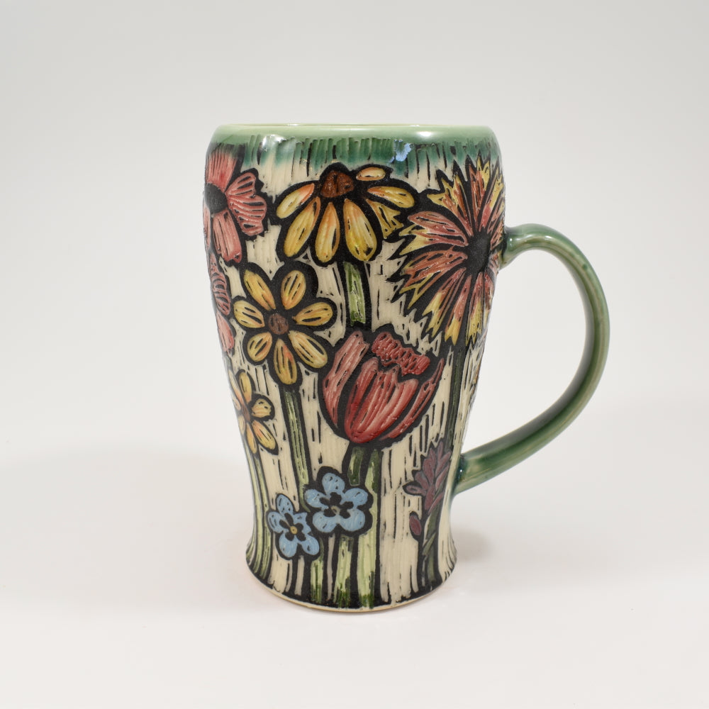 Spring Flower Mug Tall - Green