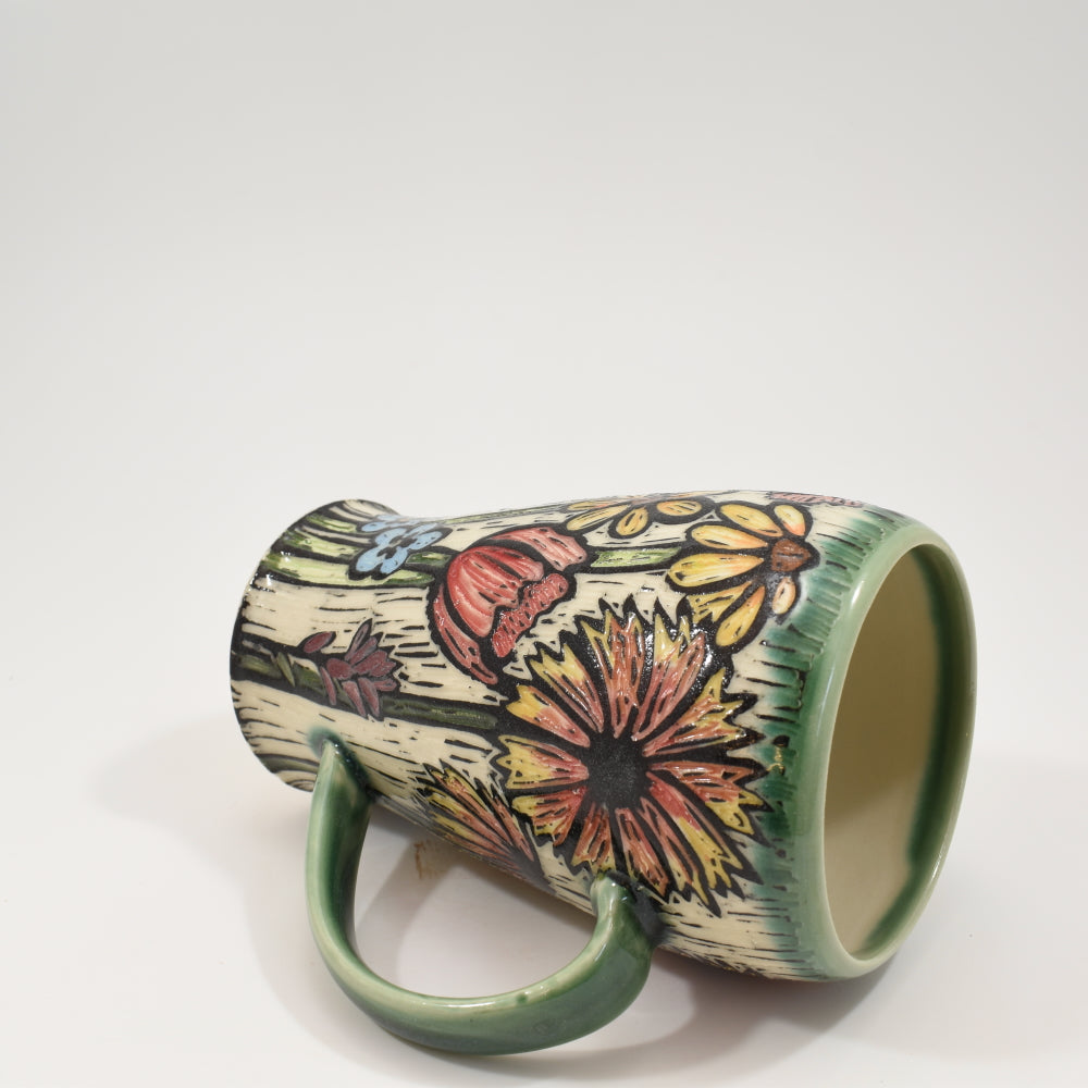 Spring Flower Mug Tall - Green