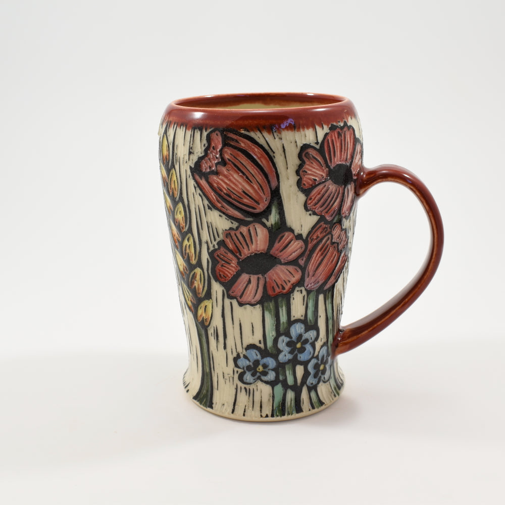 Spring Flower Tall Mug  - Red 1