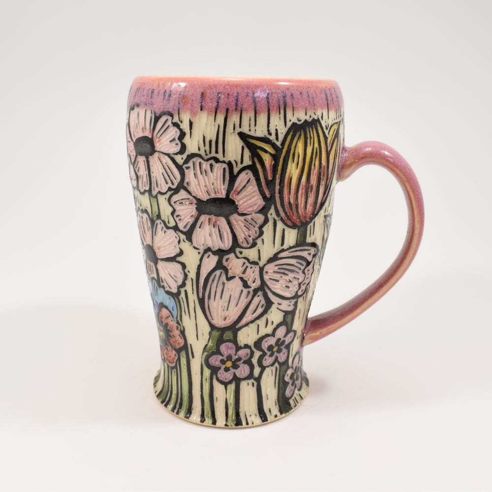 Spring Flower Mug Tall - Pink
