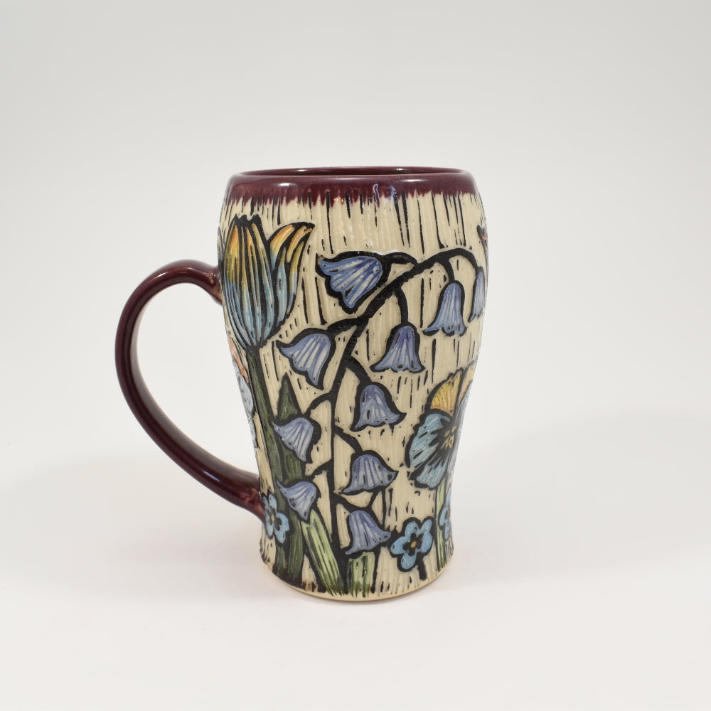 Spring Flower Mug Tall - Purple