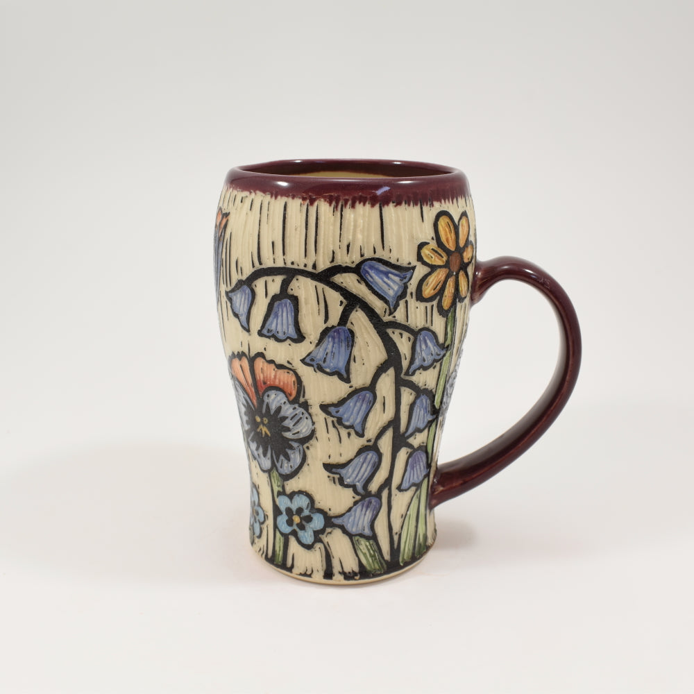 Spring Flower Mug Tall - Purple