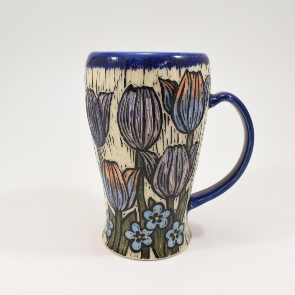 Spring Flower Tall Mug  - Cobalt 1