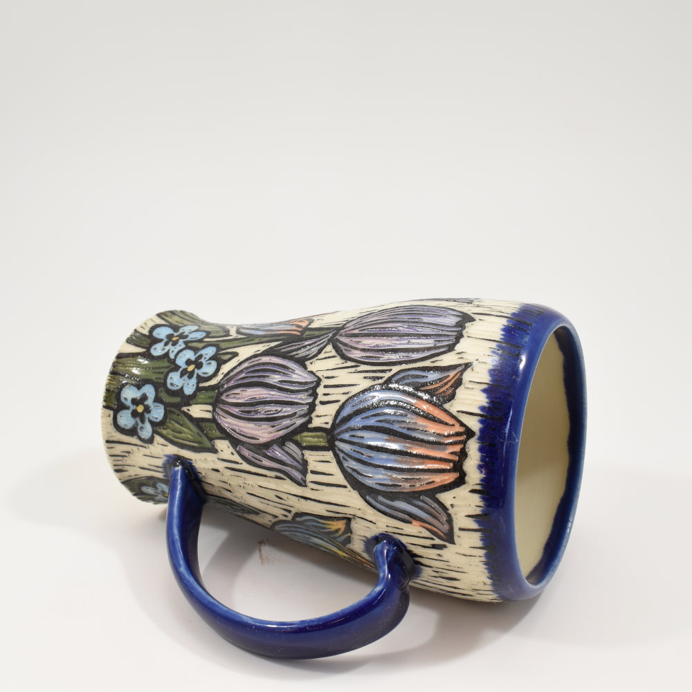 Spring Flower Tall Mug  - Cobalt 1
