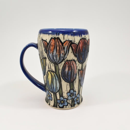 Spring Flower Tall Mug  - Cobalt 2