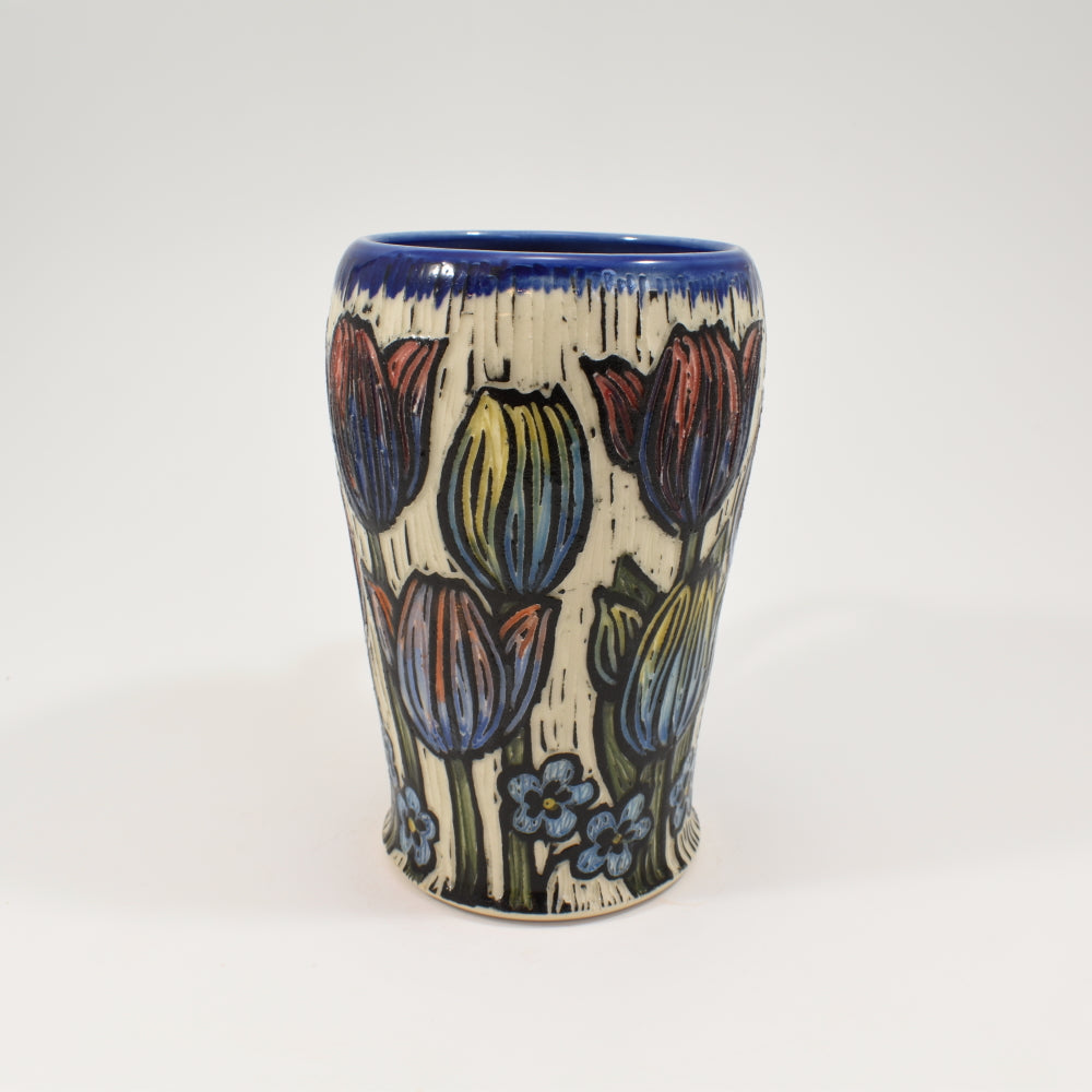 Spring Flower Tall Mug  - Cobalt 2