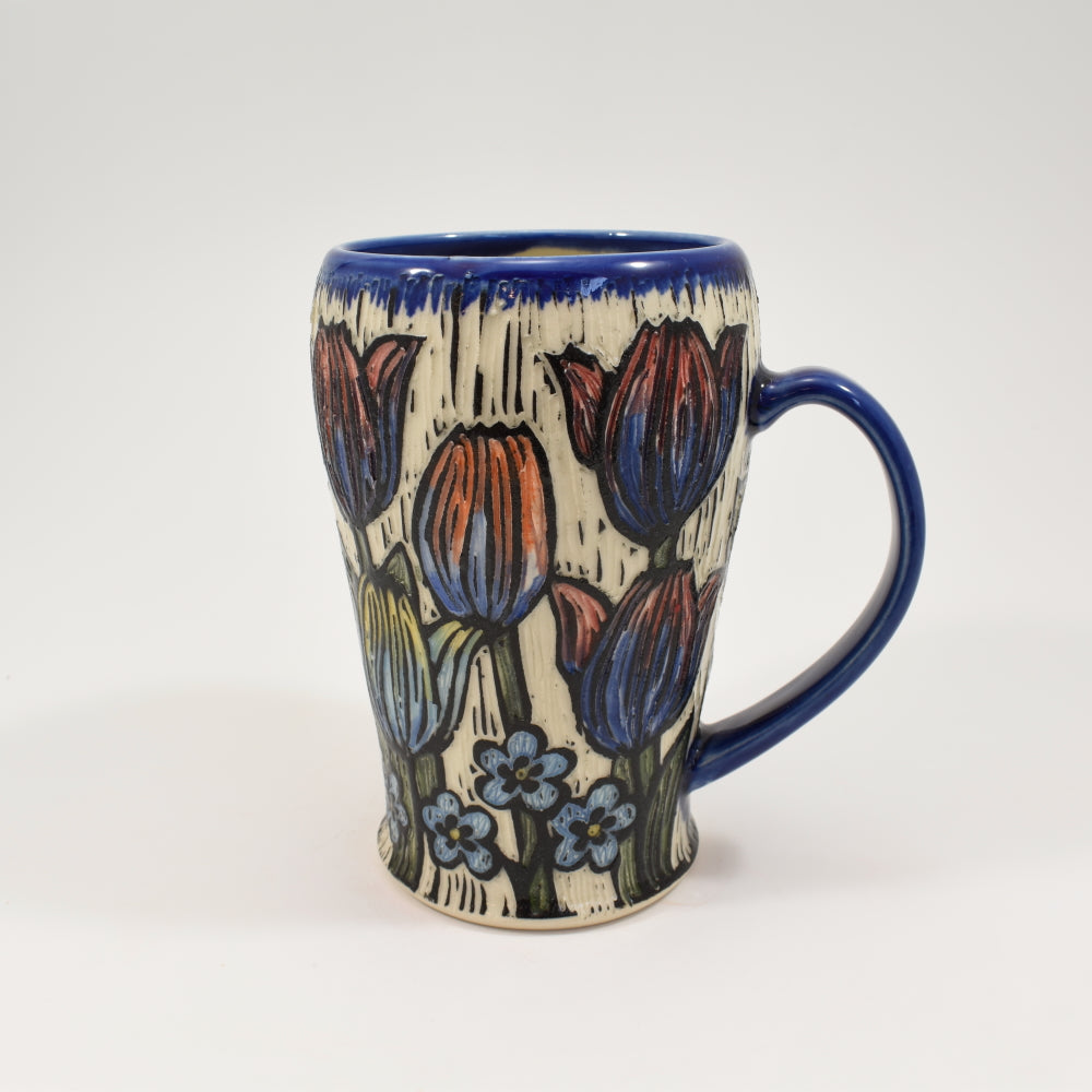 Spring Flower Tall Mug  - Cobalt 2