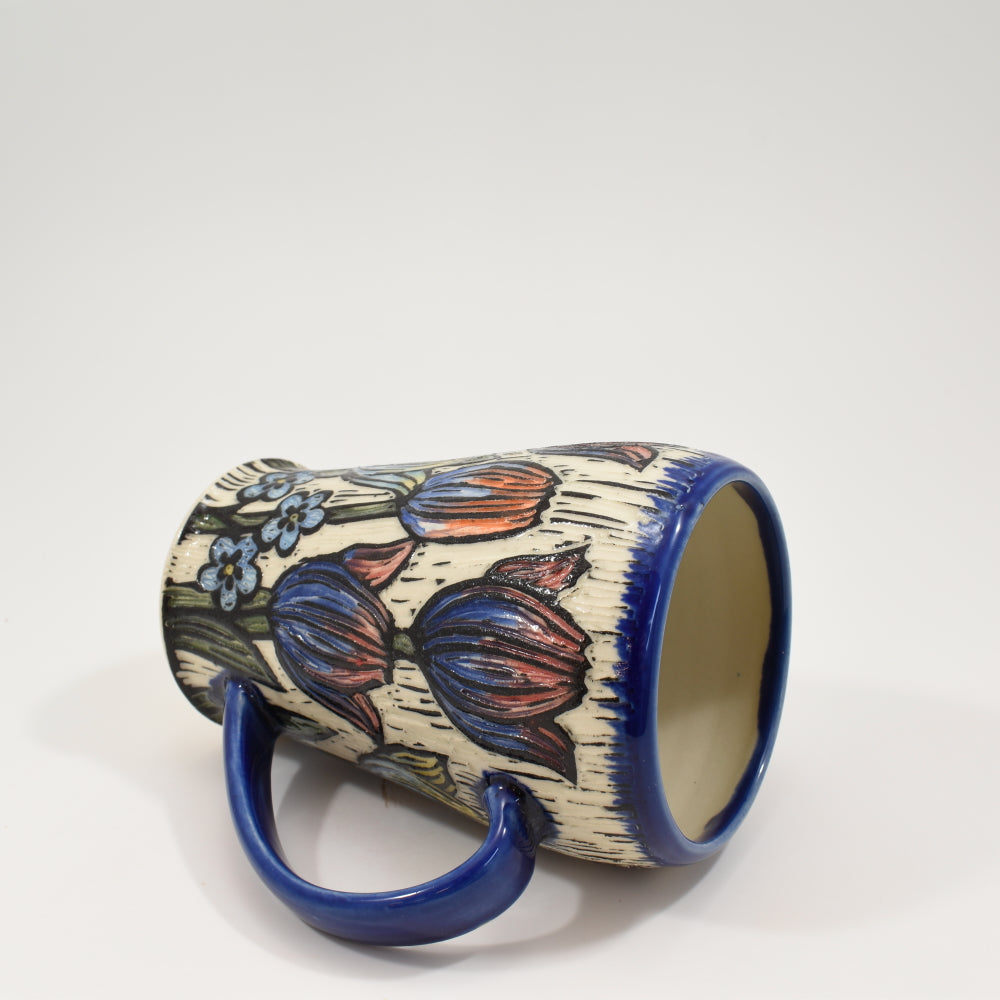 Spring Flower Tall Mug  - Cobalt 2