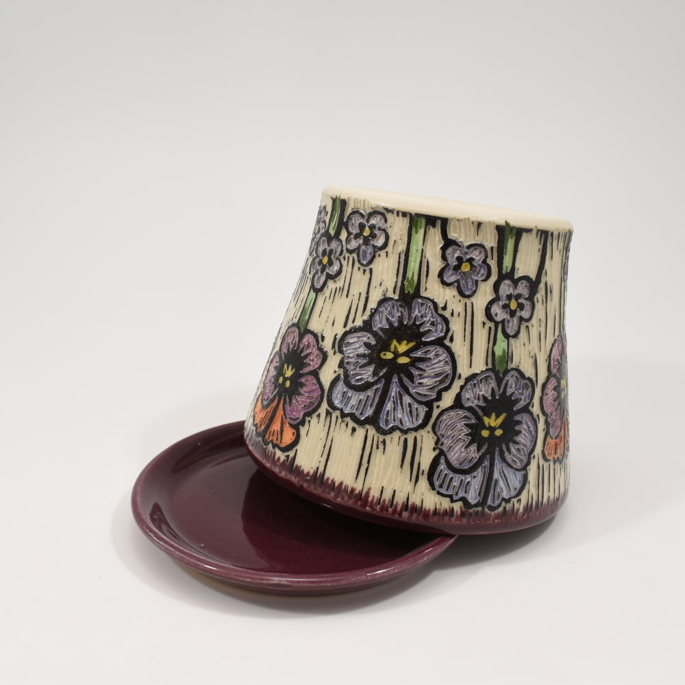 Pansy Plant Pot - Purple