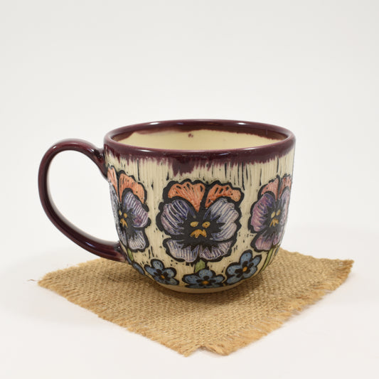 Pansy Teacup - Purple