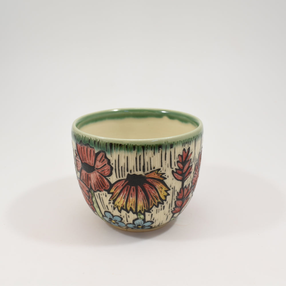 Spring Flowers Teacup - Green