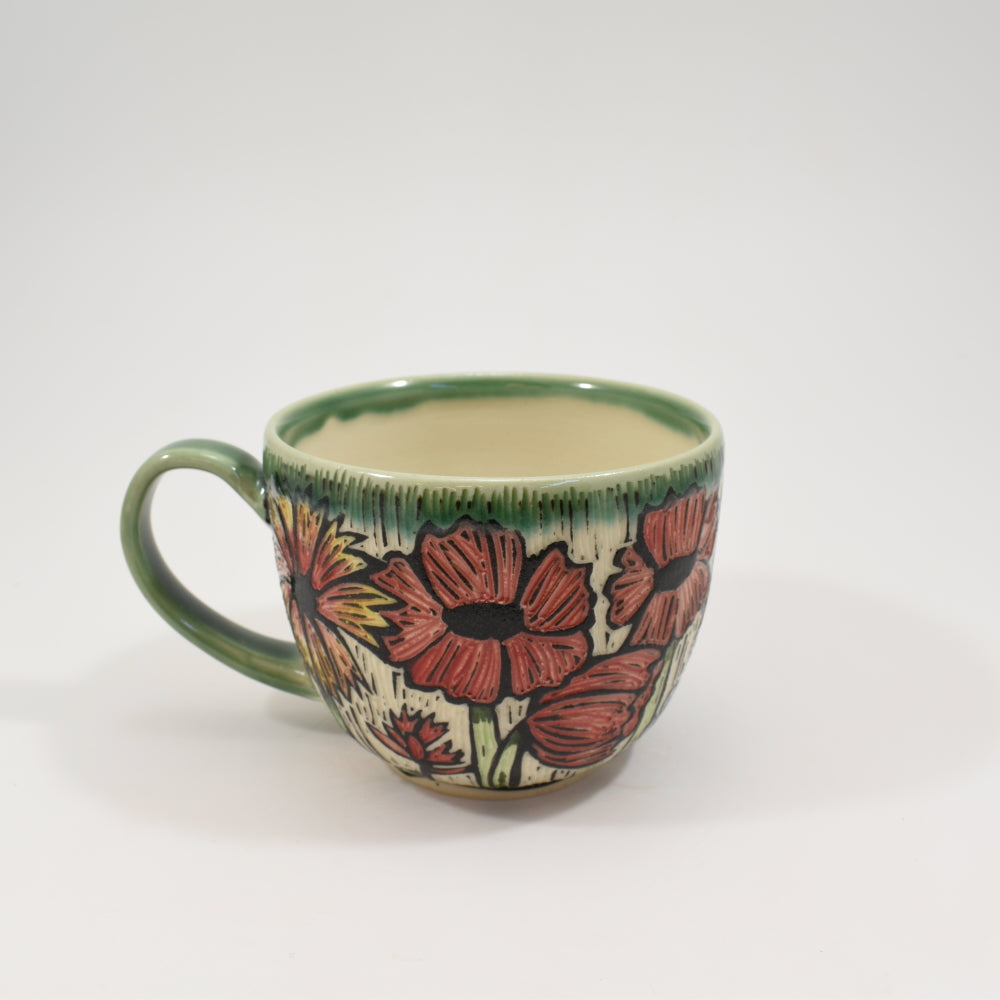 Spring Flowers Teacup - Green