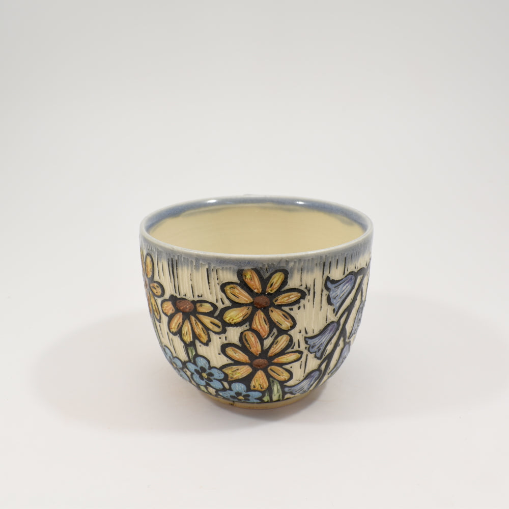 Spring Flowers Teacup - Light Blue