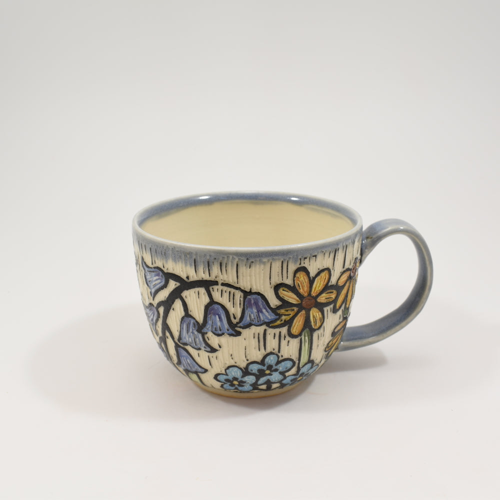 Spring Flowers Teacup - Light Blue